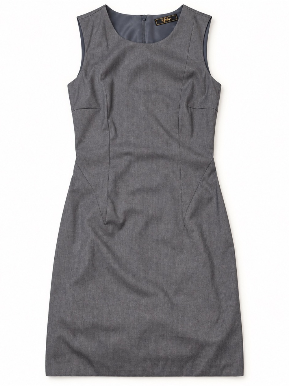 Yaly Couture Gray Wool Cashmere Blend Sheath Dress Size Small